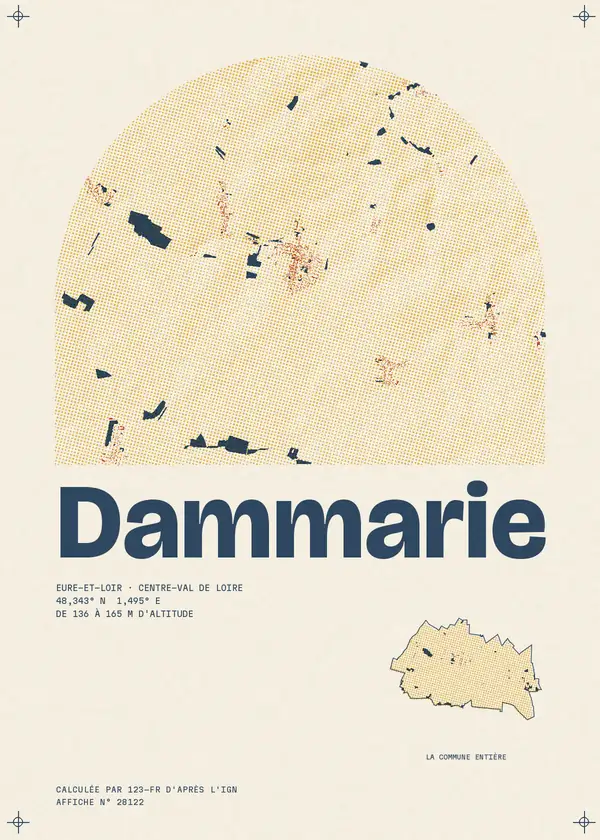 Affiche de Dammarie, calculée par 123-fr d'après l'IGN
