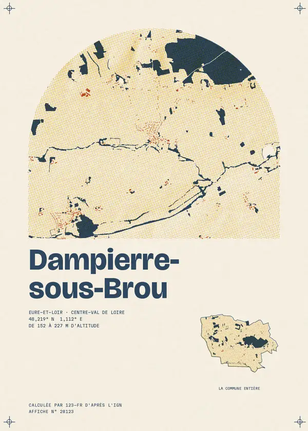 Affiche de Dampierre-sous-Brou, calculée par 123-fr d'après l'IGN