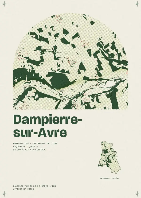 Affiche de Dampierre-sur-Avre, calculée par 123-fr d'après l'IGN