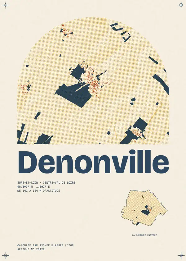 Affiche de Denonville, calculée par 123-fr d'après l'IGN