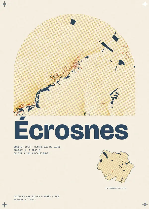 Affiche de Écrosnes, calculée par 123-fr d'après l'IGN