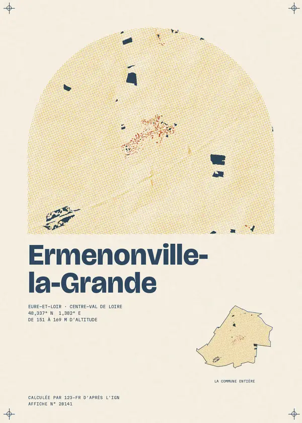 Affiche de Ermenonville-la-Grande, calculée par 123-fr d'après l'IGN