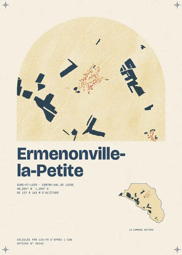 Affiche de Ermenonville-la-Petite, calculée par 123-fr d'après l'IGN