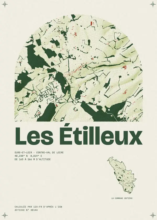 Affiche de Les Étilleux, calculée par 123-fr d'après l'IGN