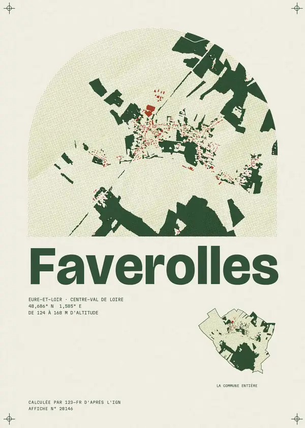 Affiche de Faverolles, calculée par 123-fr d'après l'IGN