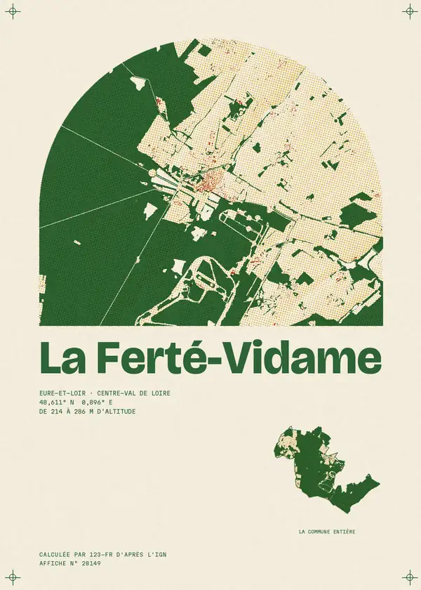 Affiche de La Ferté-Vidame, calculée par 123-fr d'après l'IGN