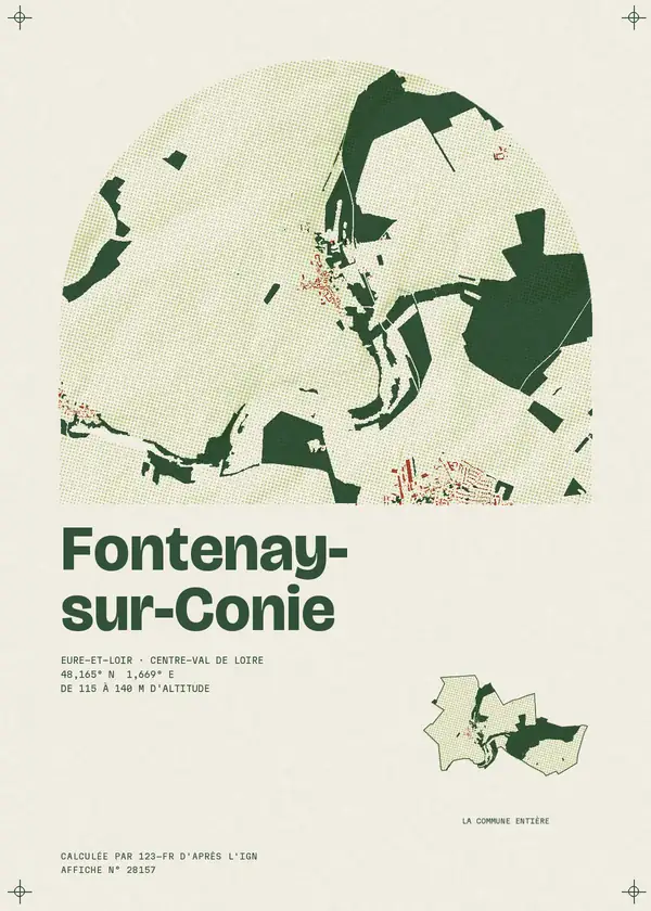 Affiche de Fontenay-sur-Conie, calculée par 123-fr d'après l'IGN