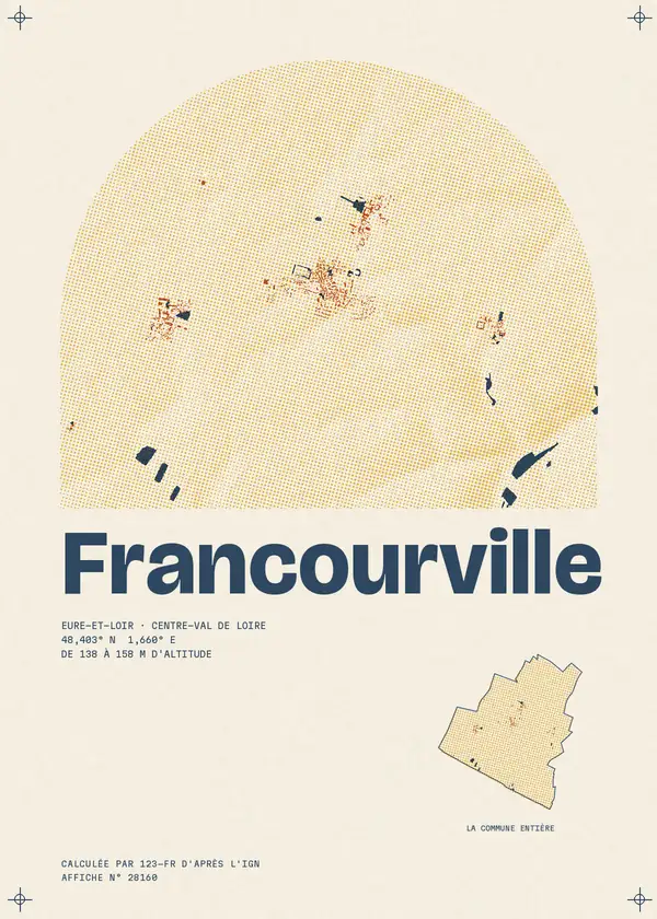 Affiche de Francourville, calculée par 123-fr d'après l'IGN