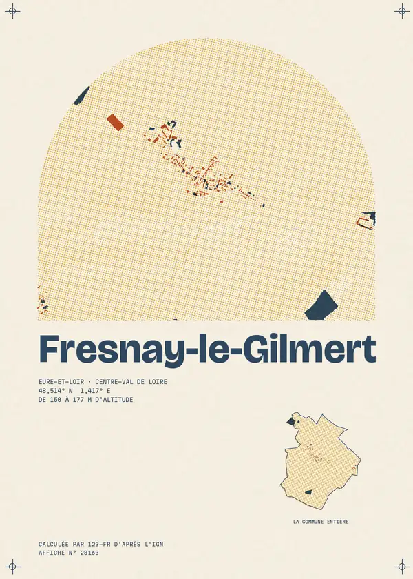 Affiche de Fresnay-le-Gilmert, calculée par 123-fr d'après l'IGN