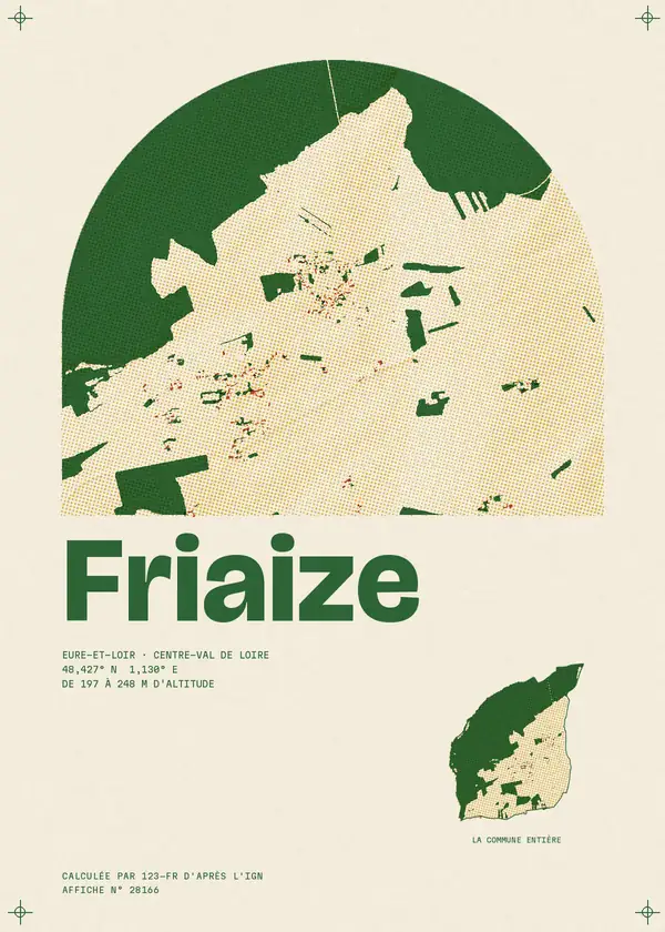 Affiche de Friaize, calculée par 123-fr d'après l'IGN