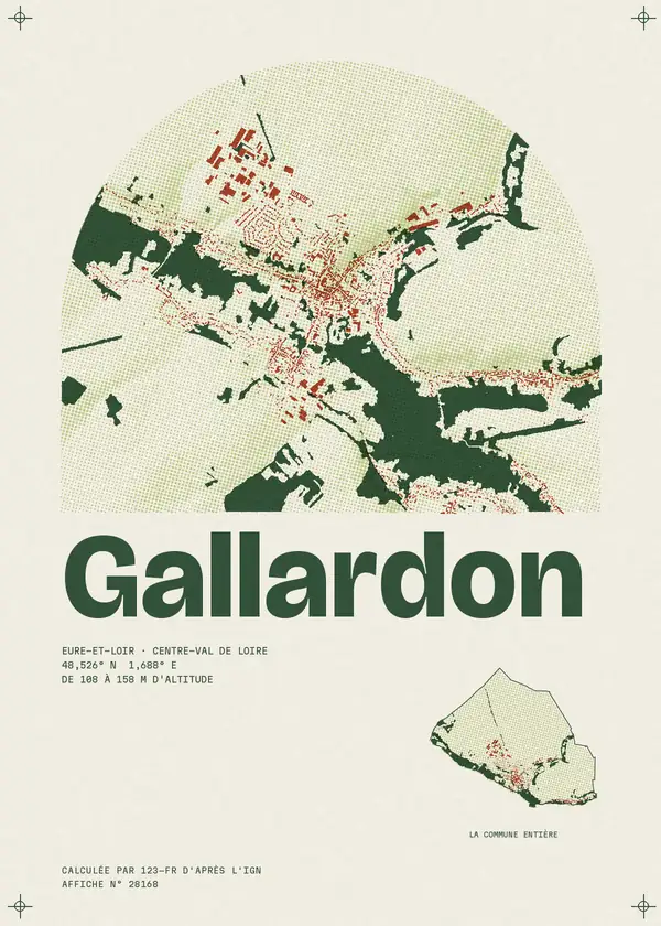Affiche de Gallardon, calculée par 123-fr d'après l'IGN