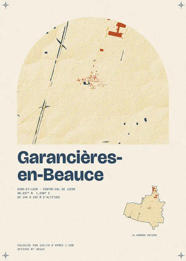 Affiche de Garancières-en-Beauce, calculée par 123-fr d'après l'IGN