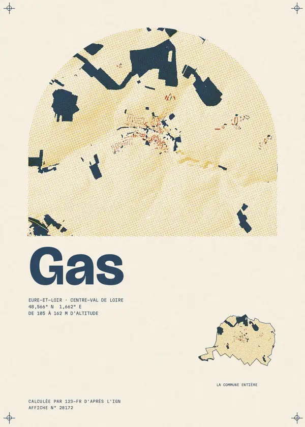 Affiche de Gas, calculée par 123-fr d'après l'IGN