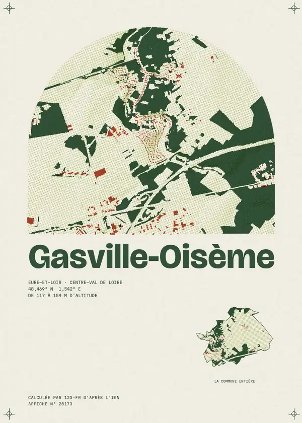 Affiche de Gasville-Oisème, calculée par 123-fr d'après l'IGN