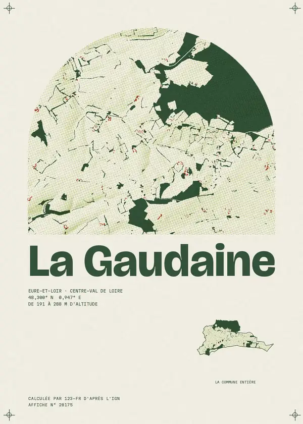 Affiche de La Gaudaine, calculée par 123-fr d'après l'IGN