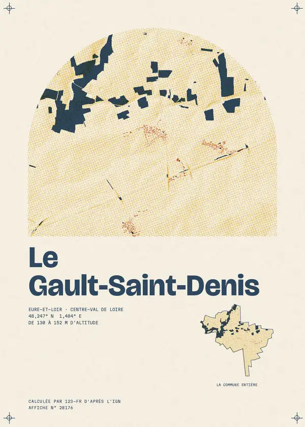 Affiche de Le Gault-Saint-Denis, calculée par 123-fr d'après l'IGN