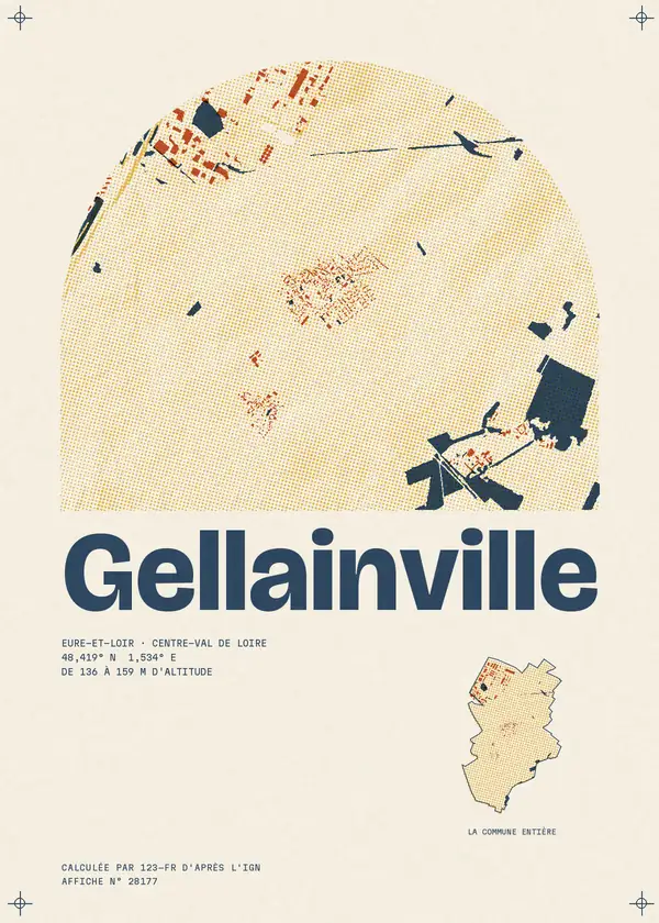 Affiche de Gellainville, calculée par 123-fr d'après l'IGN