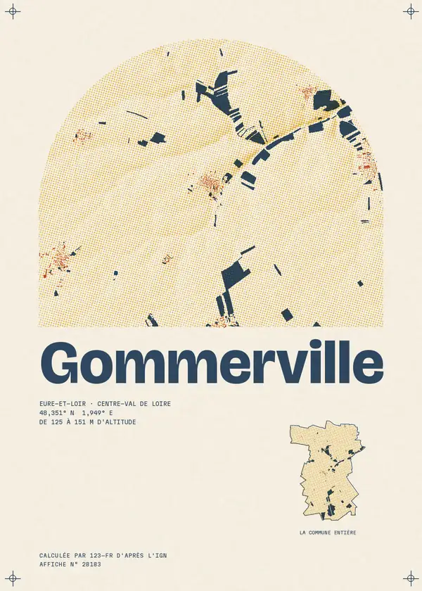 Affiche de Gommerville, calculée par 123-fr d'après l'IGN
