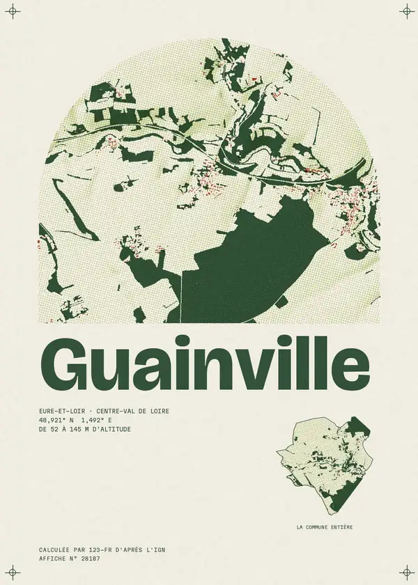 Affiche de Guainville, calculée par 123-fr d'après l'IGN