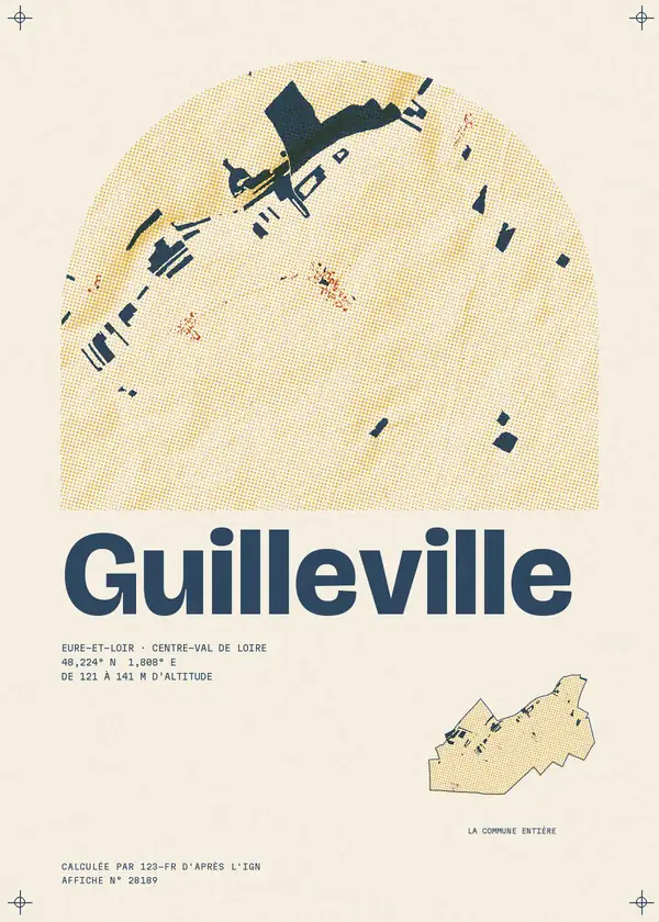 Affiche de Guilleville, calculée par 123-fr d'après l'IGN