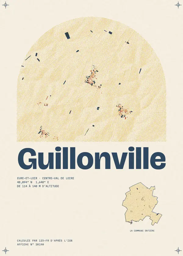 Affiche de Guillonville, calculée par 123-fr d'après l'IGN