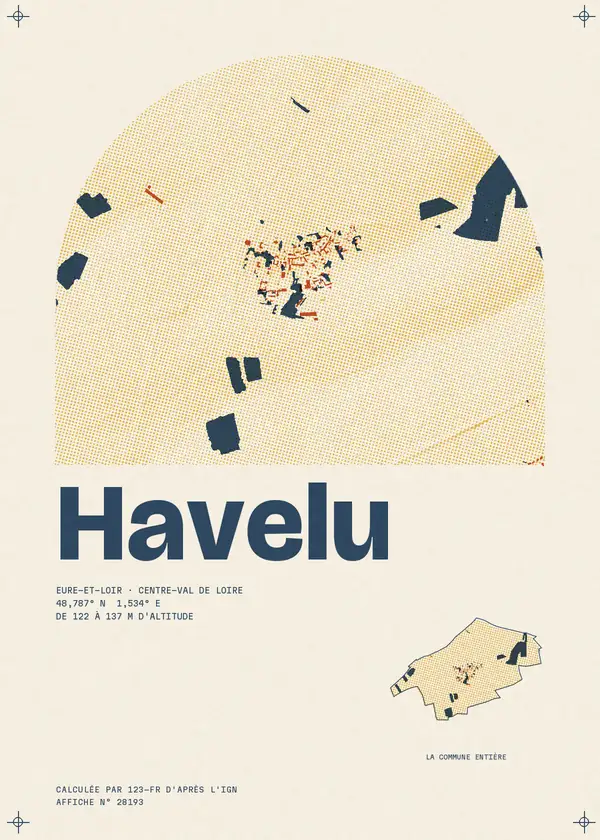 Affiche de Havelu, calculée par 123-fr d'après l'IGN
