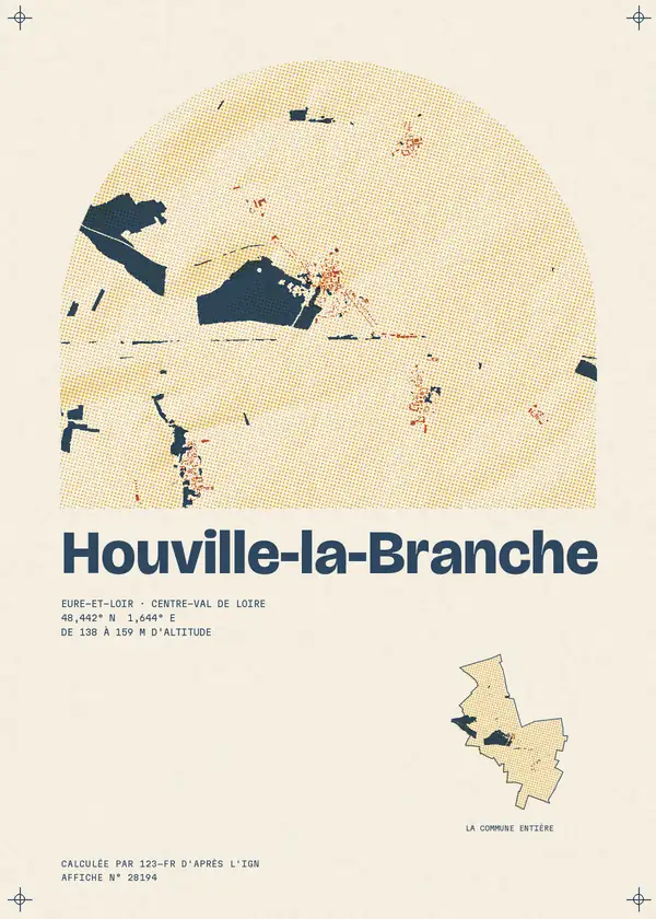 Affiche de Houville-la-Branche, calculée par 123-fr d'après l'IGN