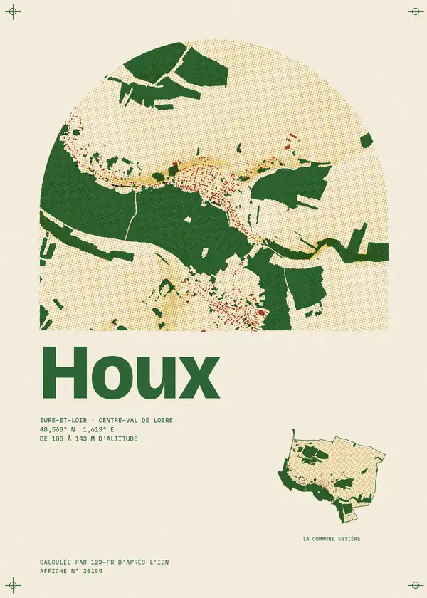 Affiche de Houx, calculée par 123-fr d'après l'IGN