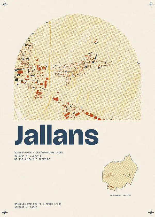 Affiche de Jallans, calculée par 123-fr d'après l'IGN