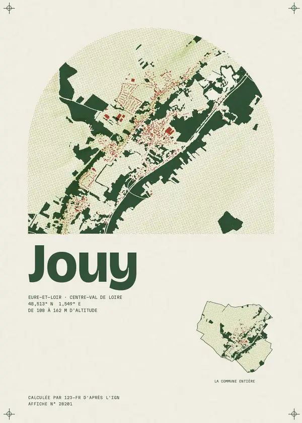 Affiche de Jouy, calculée par 123-fr d'après l'IGN