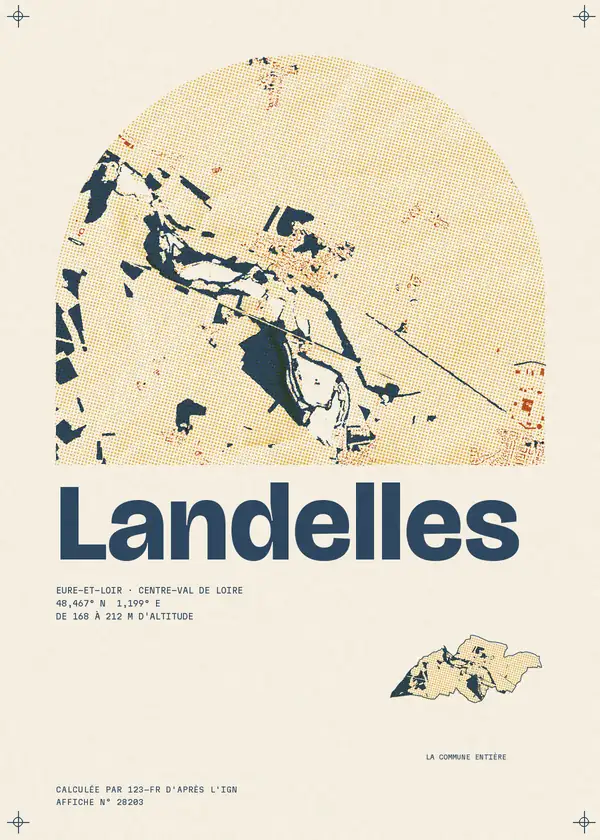 Affiche de Landelles, calculée par 123-fr d'après l'IGN