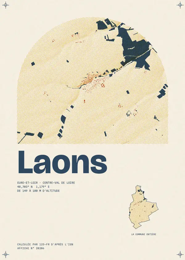 Affiche de Laons, calculée par 123-fr d'après l'IGN