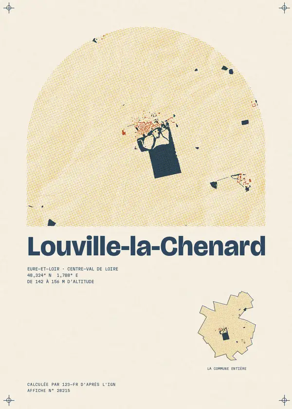 Affiche de Louville-la-Chenard, calculée par 123-fr d'après l'IGN