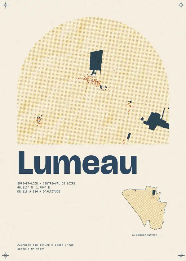 Affiche de Lumeau, calculée par 123-fr d'après l'IGN