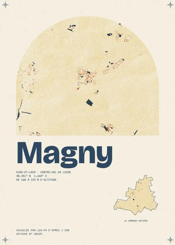 Affiche de Magny, calculée par 123-fr d'après l'IGN