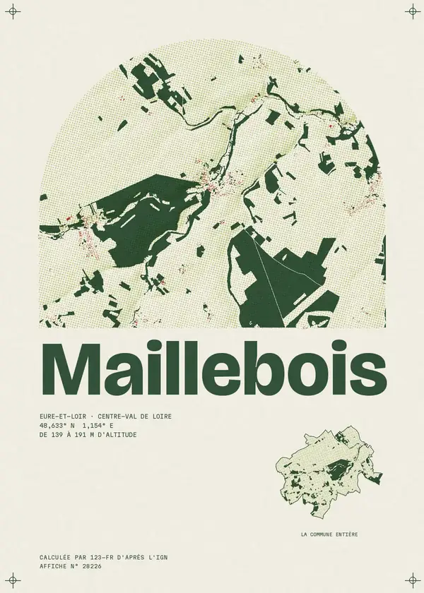 Affiche de Maillebois, calculée par 123-fr d'après l'IGN