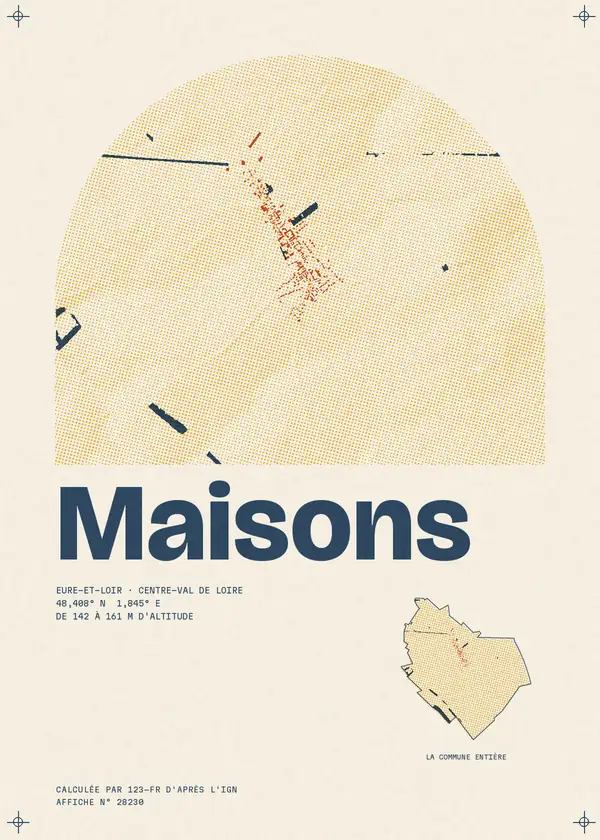 Affiche de Maisons, calculée par 123-fr d'après l'IGN