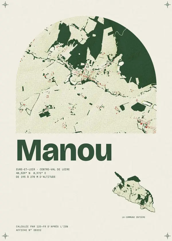 Affiche de Manou, calculée par 123-fr d'après l'IGN