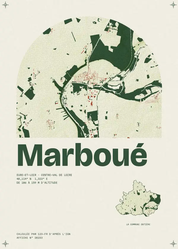 Affiche de Marboué, calculée par 123-fr d'après l'IGN