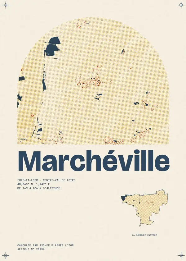 Affiche de Marchéville, calculée par 123-fr d'après l'IGN