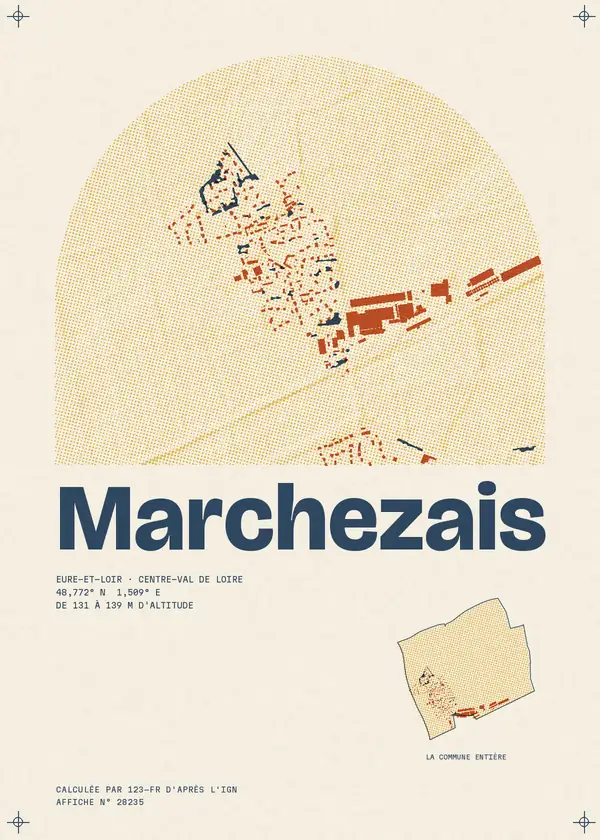 Affiche de Marchezais, calculée par 123-fr d'après l'IGN