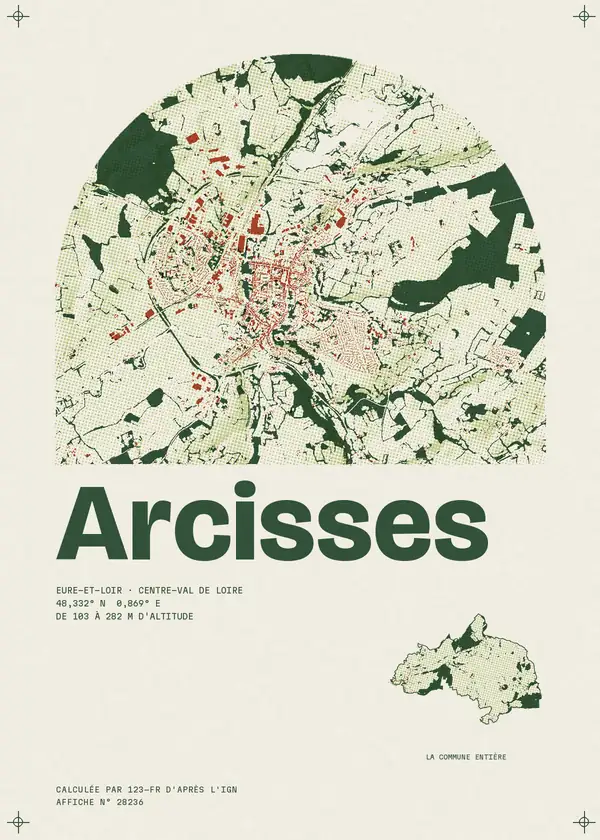 Affiche de Arcisses, calculée par 123-fr d'après l'IGN
