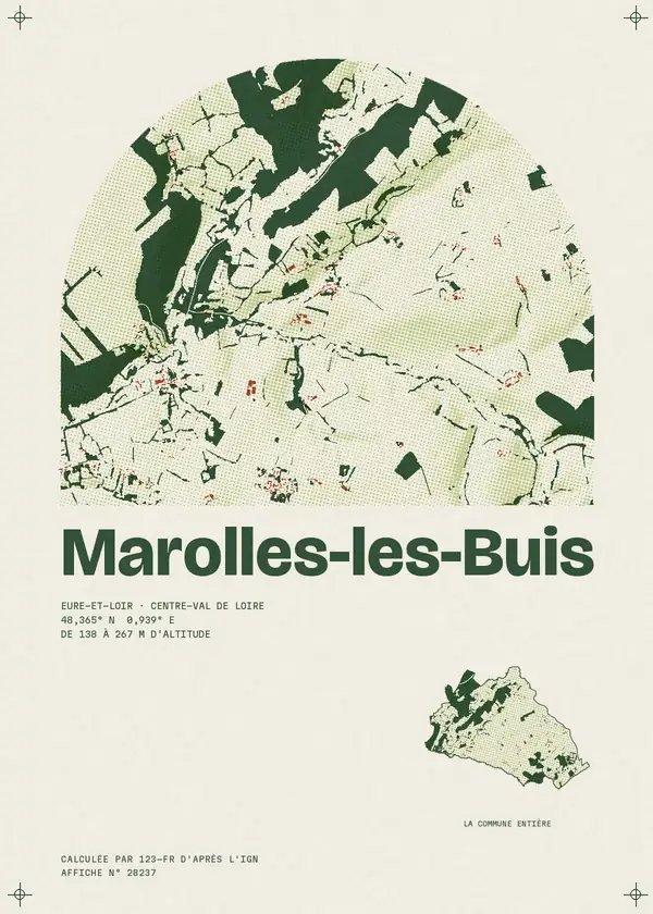 Affiche de Marolles-les-Buis, calculée par 123-fr d'après l'IGN