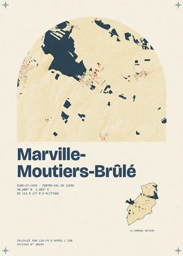 Affiche de Marville-Moutiers-Brûlé, calculée par 123-fr d'après l'IGN