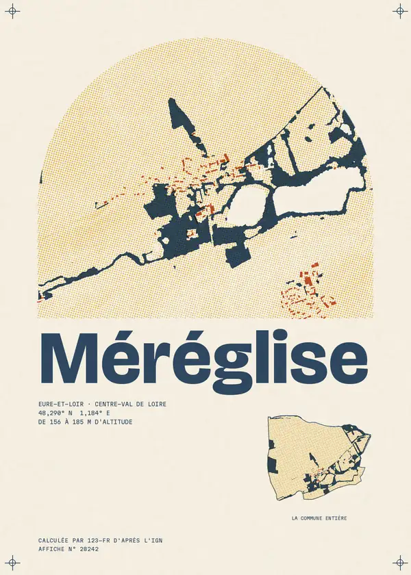 Affiche de Méréglise, calculée par 123-fr d'après l'IGN