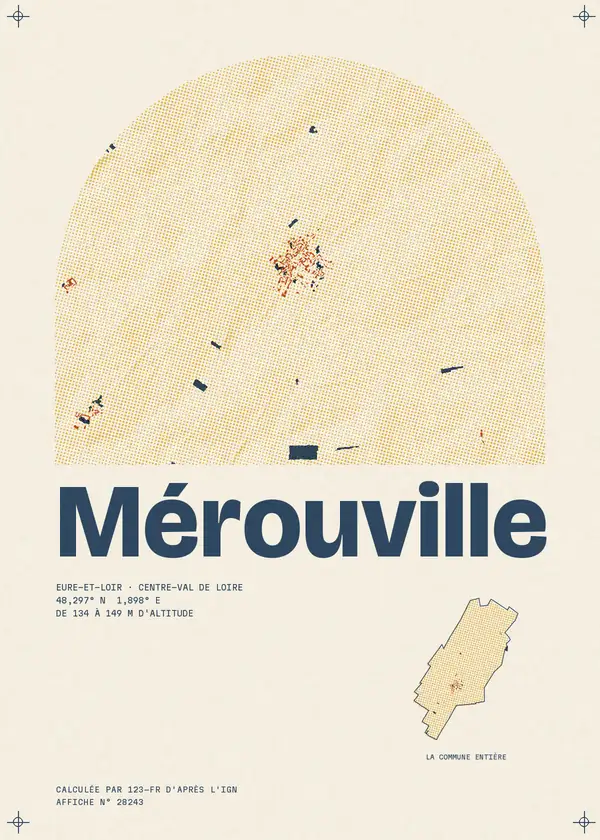 Affiche de Mérouville, calculée par 123-fr d'après l'IGN