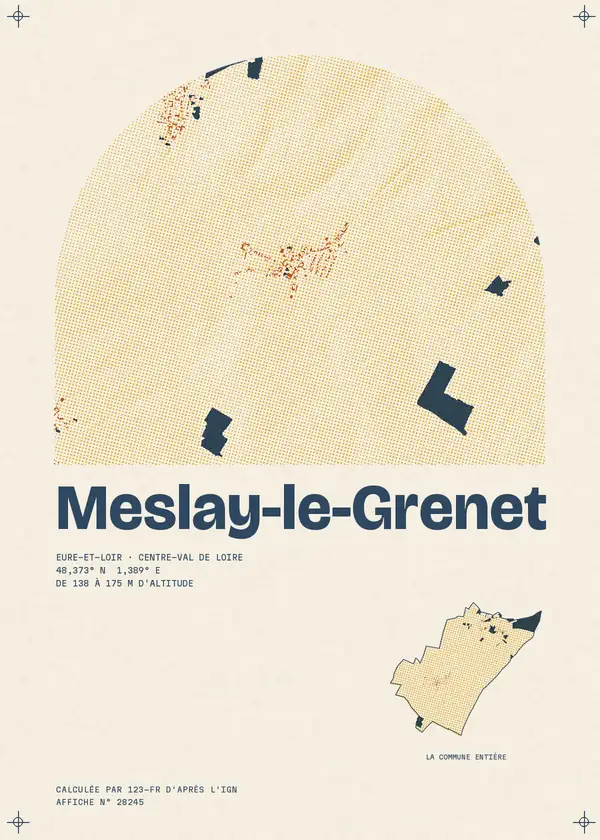 Affiche de Meslay-le-Grenet, calculée par 123-fr d'après l'IGN