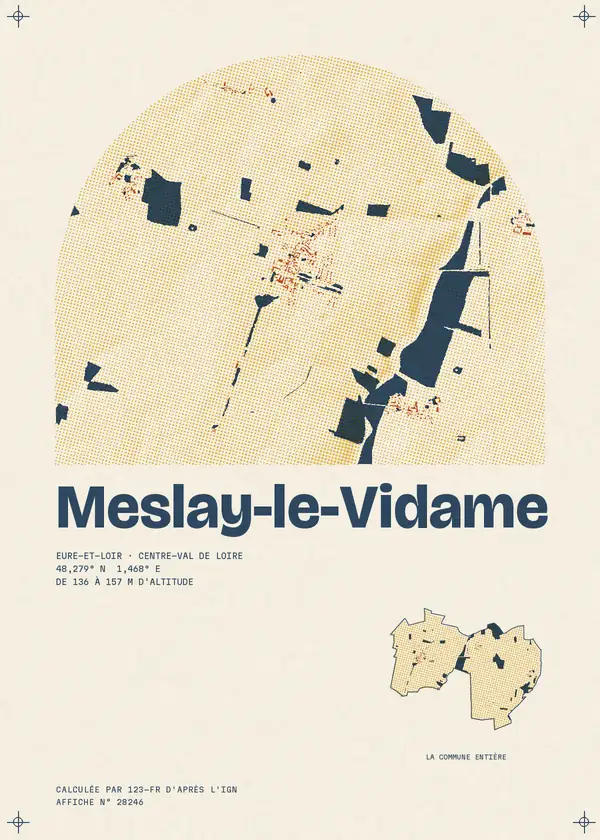 Affiche de Meslay-le-Vidame, calculée par 123-fr d'après l'IGN