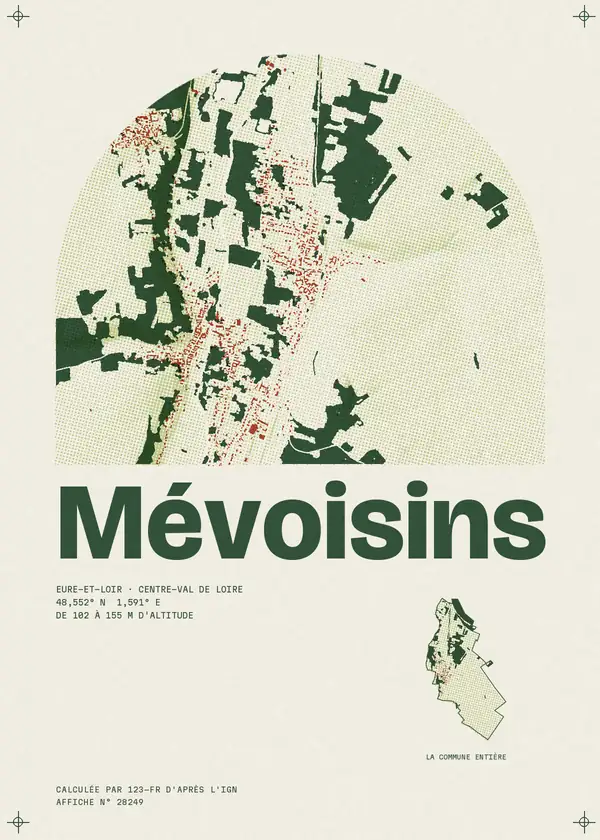 Affiche de Mévoisins, calculée par 123-fr d'après l'IGN
