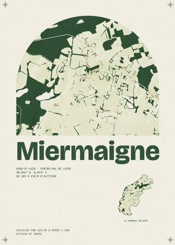 Affiche de Miermaigne, calculée par 123-fr d'après l'IGN